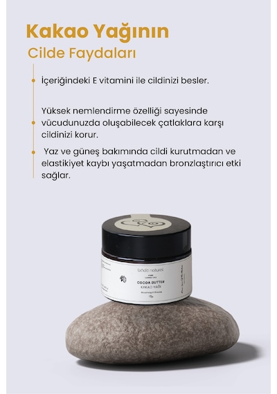 Bade Natural Saf Soğuk Sıkım Kakao Yağı 50 ML