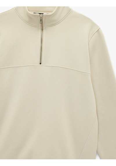 Koton Regular Fit Dikiş Detaylı Uzun Kollu Yarım Fermuarlı Sweatshirt Ekru 6sam70045mk Ekru Koton Regular Fit Dikiş Detaylı Uzun Kollu Yarım Fermuarlı Sweatshirt Ekru 6sam70045mk Ekru