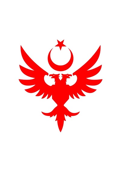 Anadolu Selçuklu Çift Başlı Kartalı Ay Yıldız Kırmızı Sticker