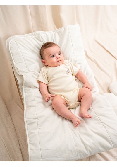 Kidaxi Kd43308.Nakışlı Erkek Çıtçıtlı Body 0-1/1-3/3-6/6-9ay Ekru
