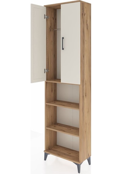 Arges Dolap 3 Raflı 2 Kapaklı Tek Askılı 60x30x221 Çam-aytaşı Atlas Çam