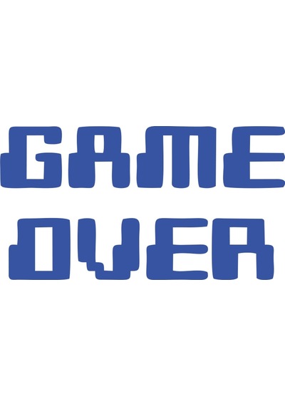 Game Over Araba Sticker 17x17 Cm Mavi