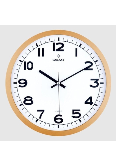 Galaxy 216-3 Serisi Metal Görünümlü Sessiz Akar Duvar Saati 30 Cm Çok Renkli