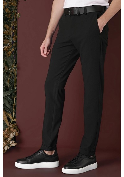 Efor Slim Fit Yan Cepli Dokulu Esnek Casual Koyu Yeşil Pantolon P 1139 Yeşil