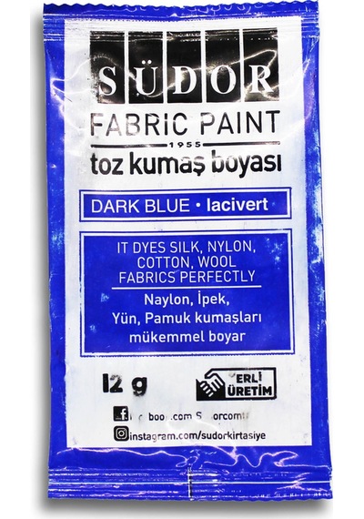 Südor Toz Kumaş Boyası 12 Gr. Lacivert