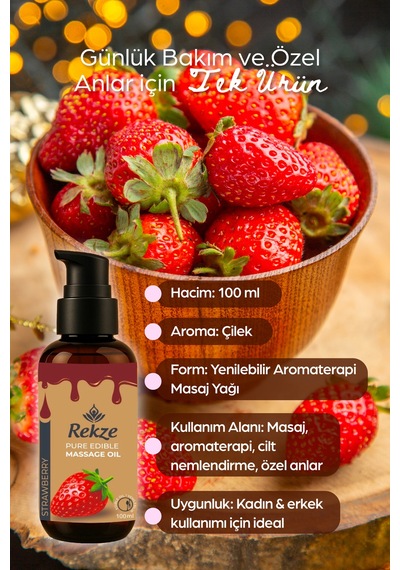 Tatlı Kaçamak: Unisex Ve Erotik Çilek Aromalı Masaj Yağı 100 Ml - 636334036