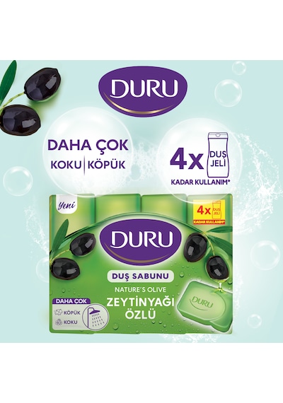 Duru Natural Olive Duş Sabunu Zeytinyağı Özlü 4 x 150 G
