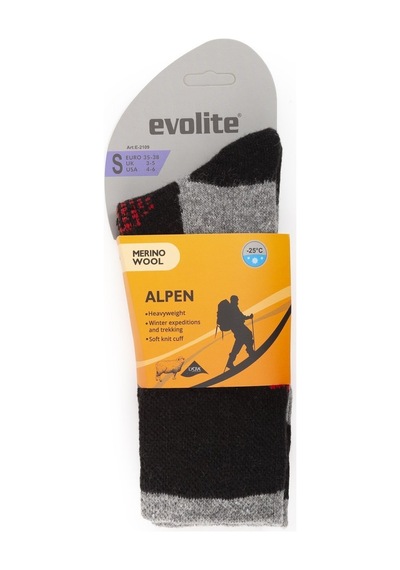Evolite Alpen Merino Çorap Siyah