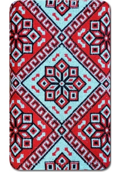 Makine Dokuması Çiçekli Desenli 3 Mekik Kırmızı Kalın Kilim