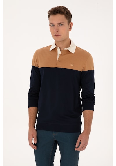 U.S. Polo Assn. Erkek Regular Fit Polo Yaka Camel Sweatshirt 50316428-VR015