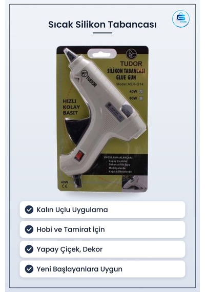 Sıcak Silikon Tabancası 40 W Kalın Uçlu Hobi Tamirat Yapıştırma E