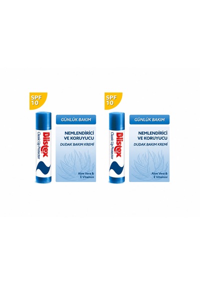 Blistex Klasik Dudak Bakım Stick Spf10, Aloe Vera Ve E Vitamini, 4,25 G, 2'li Set