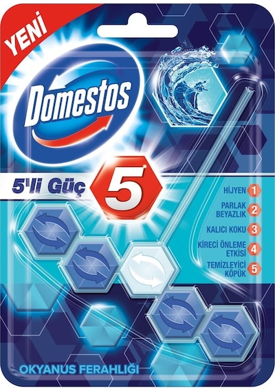 Domestos 5'li Güç Wc Blok Okyanus Ferahlığı 55 G