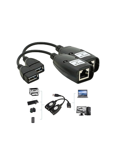 Triline Usb2.0 Rj45 Extender Uzatma Kablosu Cat5-Cat6 Uzatıcı