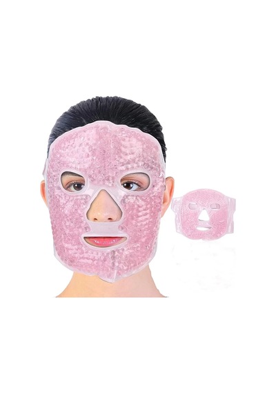 Terapi Jel Yüz Maskesi Soğuk Ve Sıcak Boncuklu Ayarlanabilir Maske Pembe