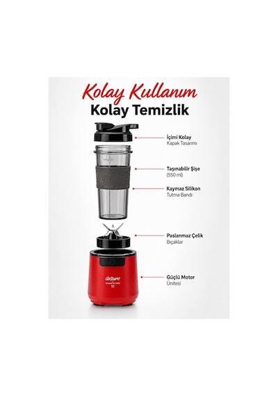 Arzum AR1211 Shake'n Take Go 550 W Kişisel Blender