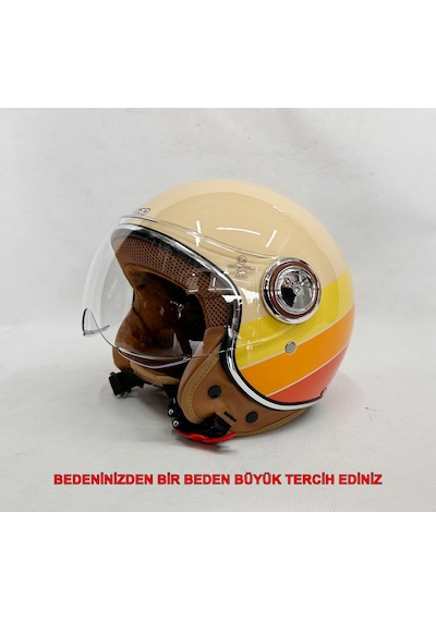 Nero Tk-06 Şefaf Vizörlü Yarım Açık Kask Parlak T3