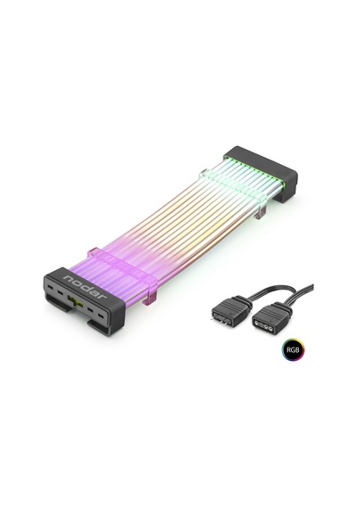 Nodar Nd2812b 24 Pin Argb Anakart Güç Uzatma Kablosu Bükülebilir 2 Mm 108 Led Siyah