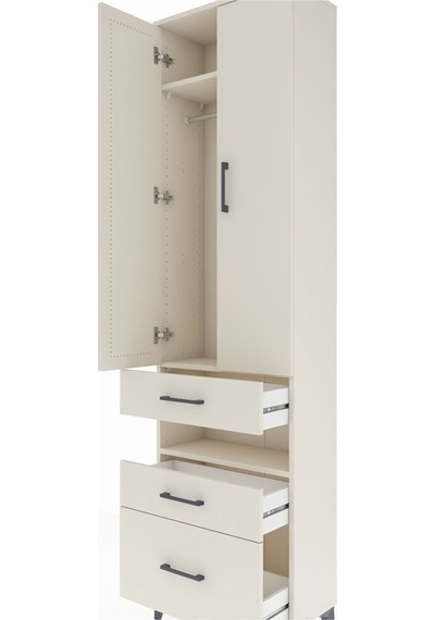 Arges Dolap 3 Raflı 3 Çekmeceli Tek Askılı 60x30x221 Aytaşı-aytaşı Aytası
