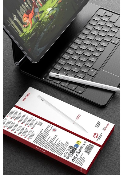 Ven-dens Vd-sp006 Apple Uyumlu iPad Ve Android Uyumlu Manyetik Tablet Kalemi, Type-c Şarj, 8 Saat, Beyaz