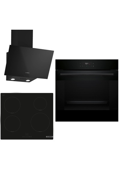 Bosch HJG852YB0T - PUE611BB5E - DWK63PJ60T İndüksiyon Ocaklı Siyah 3 Lü Ankastre Set 638