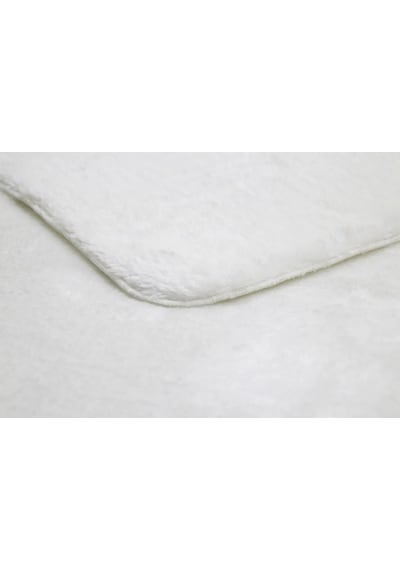 Raschel Carpet Oval Kesme Yolluk Kaymaz Taban Kalın Yumuşak Peluş Halı Özel Taban Beyaz