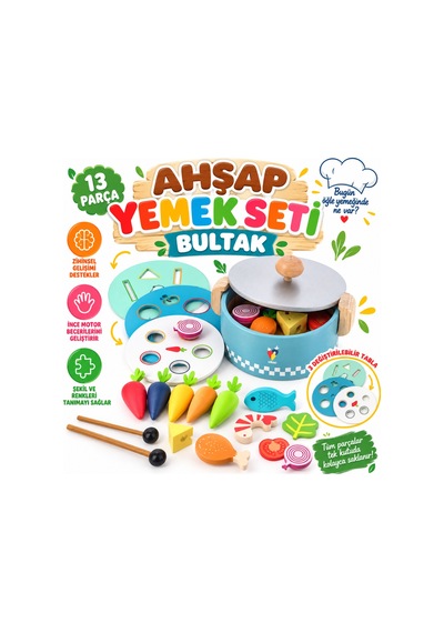 Ahşap Yemek Seti Bultak Mavi