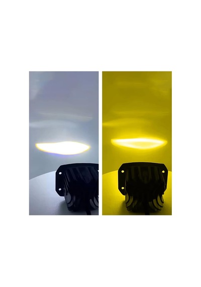 8d Lens Beyaz Sarı 3 Mod Gömme Sis Farı Led Projektör Çalışma Lambası Çakar Off Road Spot Sel Kombo Delici Yayıcı Işık Çubuğu Araç Gece Gündüz Çalışan