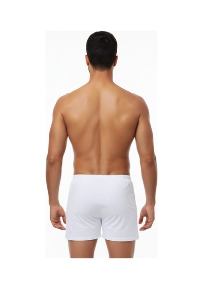 Enmodaiçgiyim 7 Adet Beyaz %100 Pamuk Rahat Kesim Erkek Paçalı Külot Boxer