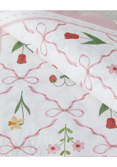 English Home Floral Whimsy Kağıt 20'li Kağıt Peçete 32x32 Cm Pembe