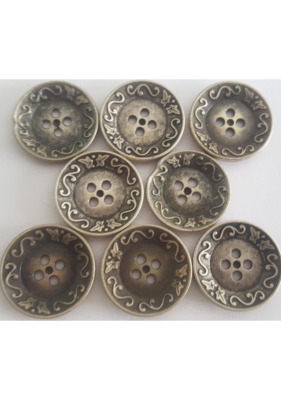 8 Adet 2.4 Cm. Metal Desenli Düğme