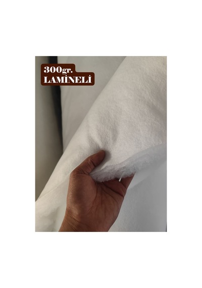 Lamineli Vatka Elyaf 300gr./m² En:100cm/boy:200cm - Sarma Elyaf - Yorgan Elyafı - Mont Elyafı - Beyaz Lamineli 300gr./m²