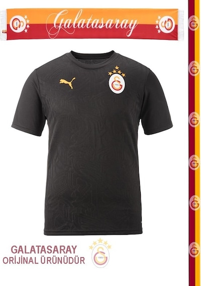 Galatasaray Lisanslı Puma A Takım Antrenman 5 Yıldız T-shirt Şal Atkı Hediyeli Siyah
