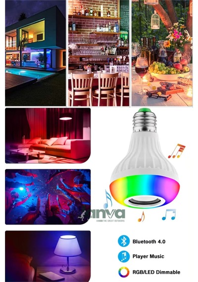 Kumandalı Bluetooth Hoparlörlü Akıllı Rgb Ledli Ampül Müzikli Ampül Ses Bombası