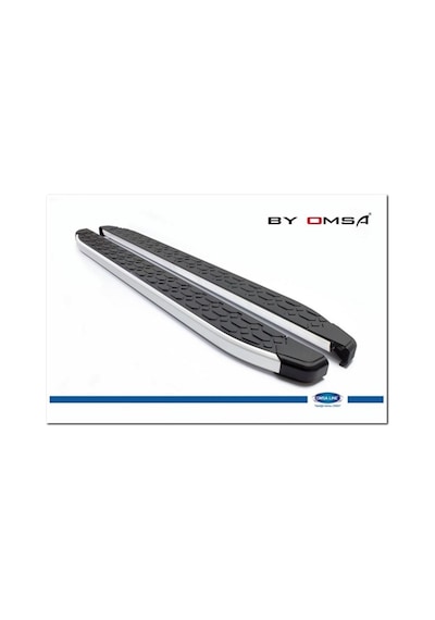 Omsa Line Renault Kangoo Yan Basamak 2008-2020 Uzun Şasi Blackline Mat Alüminyum Alınlı Yan Koruma Basamak