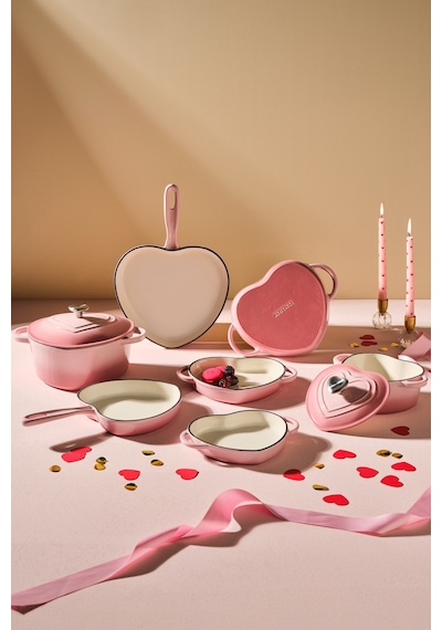 Karaca Love Demir Döküm Emayeli Sahan 20 Cm Pembe