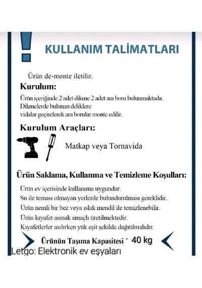 Metal Ayaklı Elbise Askı Askılık Tekerlekli Siyah