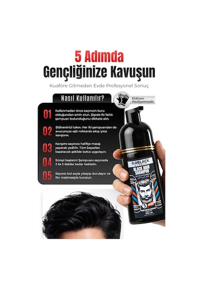 Saç Siyahlaştırıcı Şampuan Saç Sakal Şampuanı Hızlı Etki