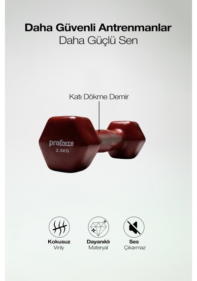 Proforce Vdb Dışı Vinil Kaplı Içi Çelik Döküm Ağırlık Dambıl 2.5 KG