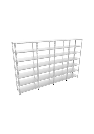 Raf Burada  7 Katlı 4'lü Galvaniz Çelik Raf - Depo, Arşiv, Kiler, Dosya, Market Rafı-43x60 cm-100 cm-0.70 mm