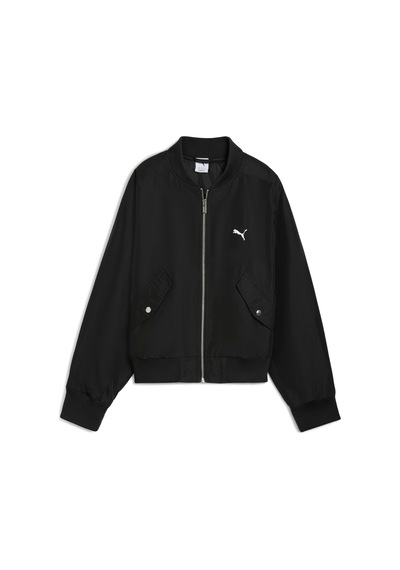 Puma T7 Satin Bomber Jacket Kadın Yetişkin Ceket Siyah