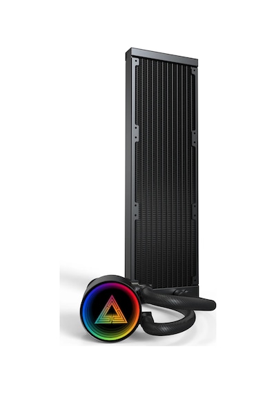 Montech Lightflow Argb 360 Siyah Ultra Sessiz Aıo Sıvı Cpu Soğutucu, 3100 Rpm Pompa, Üçlü Sessiz F
