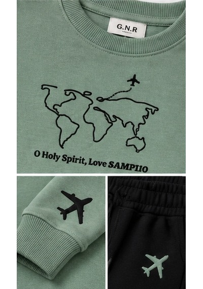 Mila Mood Erkek Çocuk Dünya Haritası Baskılı Sweatshirt Siyah Jogger Pantolon 2 Li Takım Haki Mila Mood Erkek Çocuk Dünya Haritası Baskılı Sweatshirt Siyah Jogger Pantolon 2 Li Takım Haki