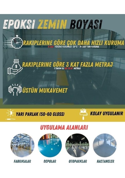 Tr 4530 Solventli Epoksi Zemin Boyası 3.5 Kg Ral 1015 Krem