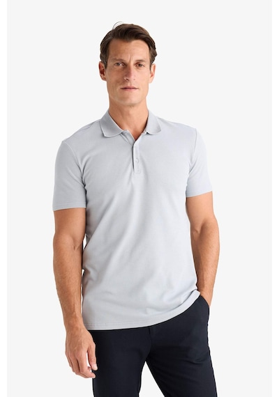 DeFacto Slim Fit Dar Kesim Polo Yaka Kısa Kollu Pamuklu Modal Karışımlı Basic Düz Tişört M6609AZ24SPGR130
