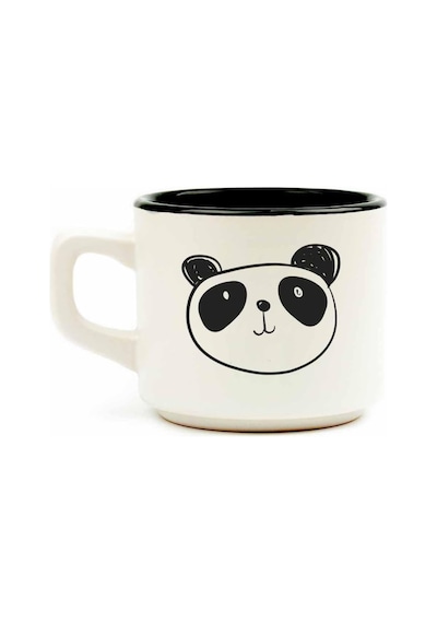 Çizim Panda Venüs Kupa - Hediyelik Kupa Fincan Mug Açık Ahşap