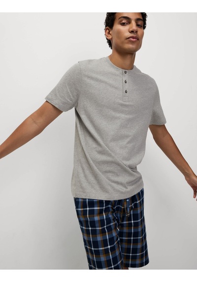 Marks & Spencer Henley Pijama Takımı T07000093 Gri