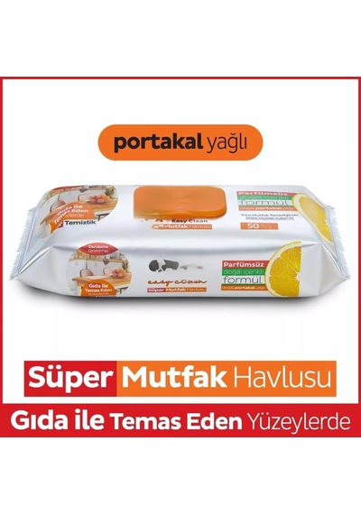 Mutfak Temizlik Havlusu 50 Adet Portakal