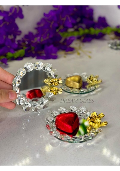 Dream Glass 6 Kişilik Kuş Detaylı Aynalı Lokumluk Gümüş