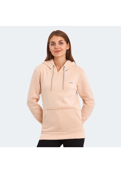 Slazenger KESHIAN IN Kadın Kapüşonlu Cepli Bej Sweatshirt